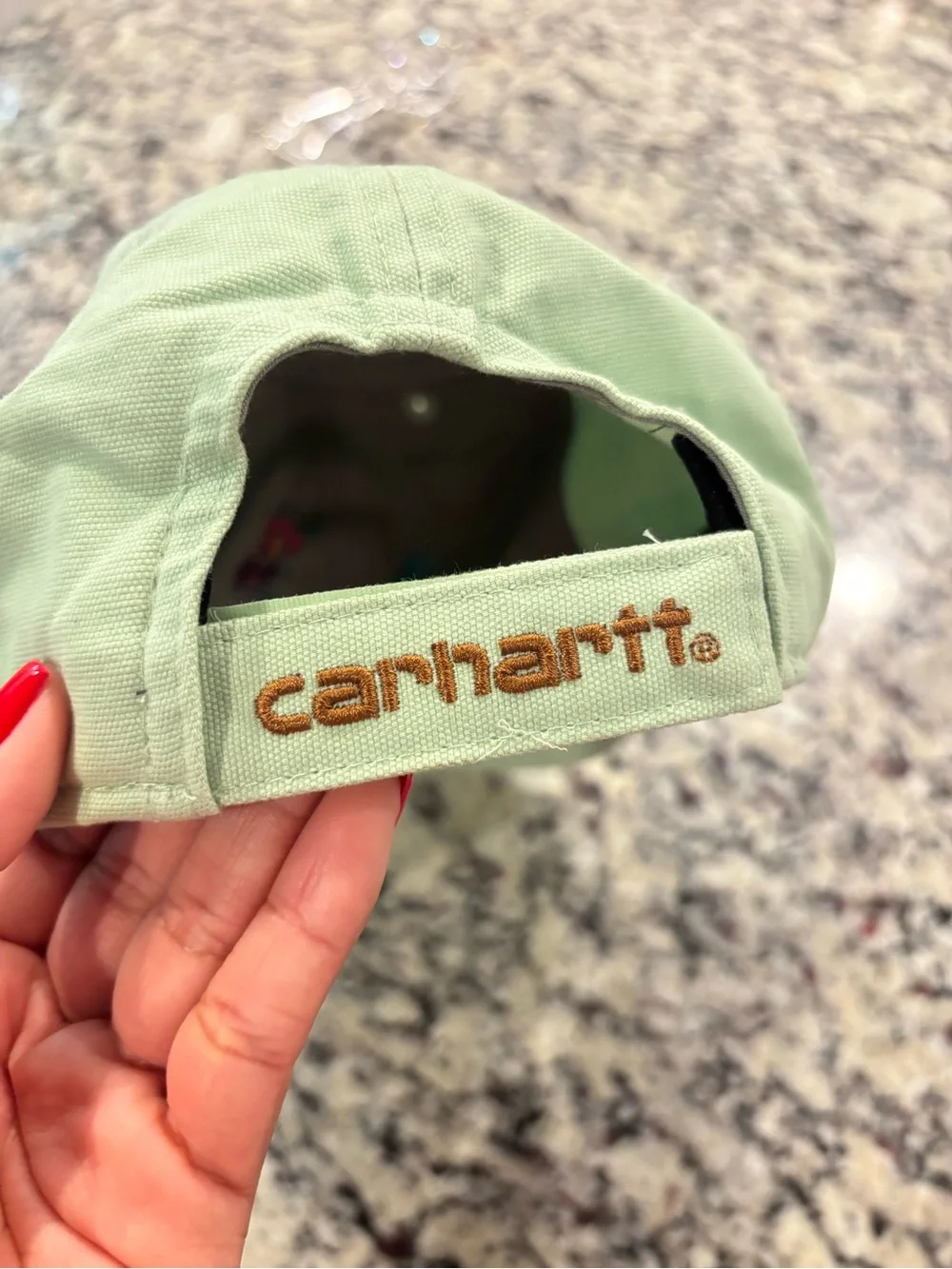 Carhartt women’s Mint Green Floral Leather Patch Hat